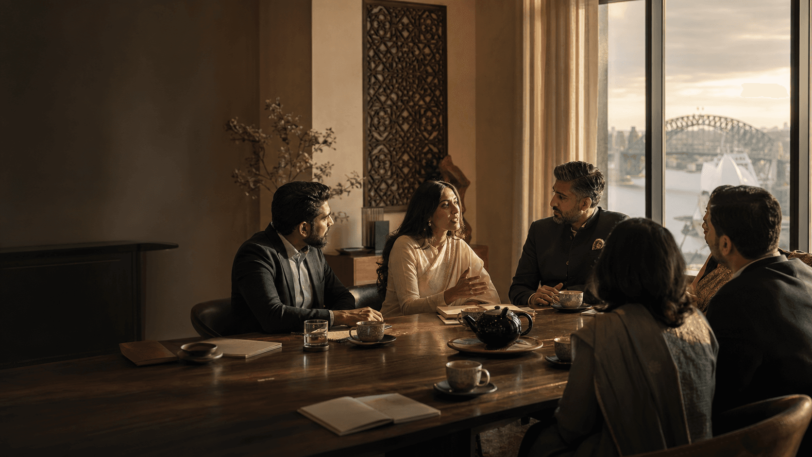 Private South Asian leadership gathering overlooking Sydney